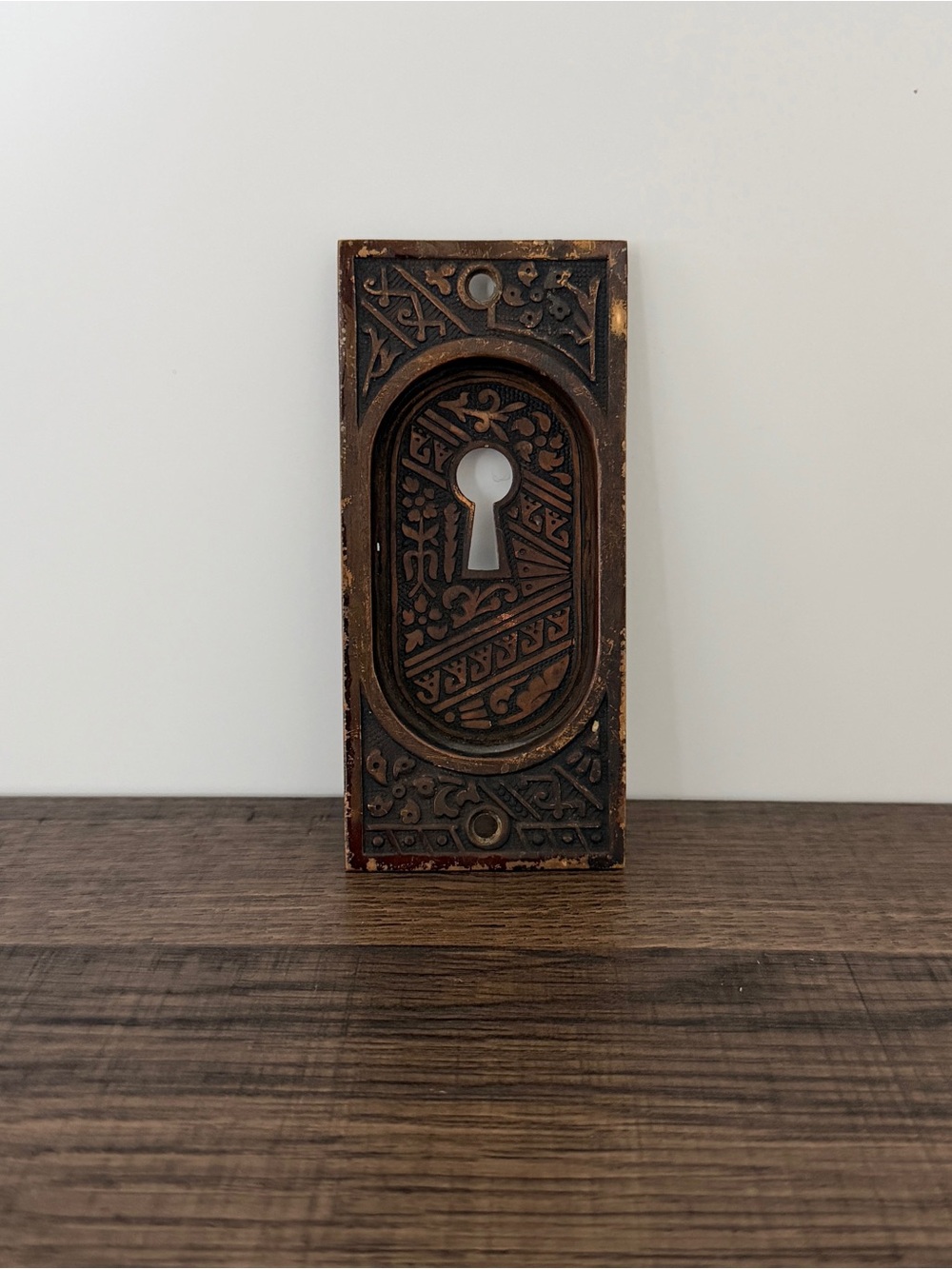 Corbin Antique Ceylon Victorian Medieval Metal Ornate Hardware Keyhole Cover
